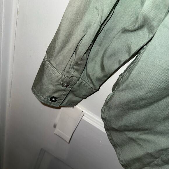 New Calvin Klein Jeans Women's Button Down Sage Acid Wash Shirt size M - Picture 8 of 8